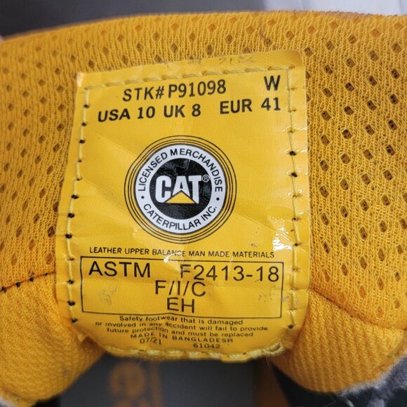 CAT Paisley 6" Steel Toe Work boot Gray Leather Women's 10 Wide - Picture 6 of 8